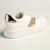 Madison Lace-Up Fashion Sneaker - White/Gold-Madison Heart of New York-Buy shoes online