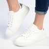 Madison Lace-Up Fashion Sneaker - White/Silver-Madison Heart of New York-Buy shoes online