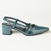 Madison Ladies Cross Strap Court Heel - Blue