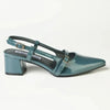 Madison Ladies Cross Strap Court Heel - Blue