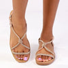 Madison Ladies Diamond Knot Flat Sandal - Rose Gold