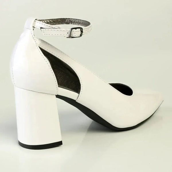 Madison Ladies Fashion Court Heel - White