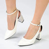 Madison Ladies Fashion Court Heel - White