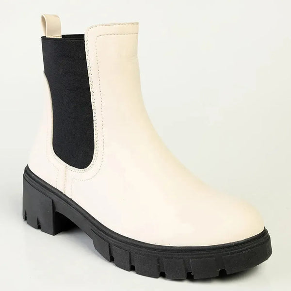 Madison Ladies Fashion Gusset Boot - Beige