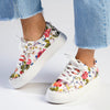 Madison Ladies Platform Floral Sneaker - White Floral-Madison Heart of New York-Buy shoes online