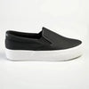 Madison Ladies Platform Slip On Sneaker - Black/White Sole
