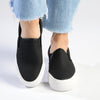 Madison Ladies Platform Slip On Sneaker - Black/White Sole-Madison Heart of New York-Buy shoes online