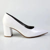 Madison Ladies Pointed Toe Formal Court - White Patent