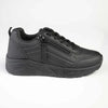 Madison Ladies Side Zip Detailed Sneaker - Black Mono