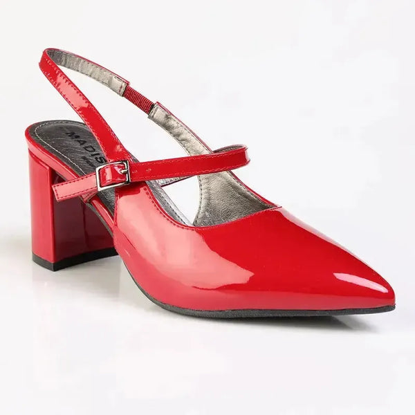 Madison Ladies Slingback Fashion Court Heel - Red