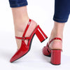 Madison Ladies Slingback Fashion Court Heel - Red