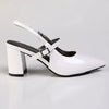 Madison Ladies Slingback Fashion Court Heel- White