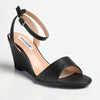 Madison Lakelynn Wedge With Ankle Tie - Black-Madison Heart of New York-Buy shoes online