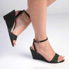 Madison Lakelynn Wedge With Ankle Tie - Black-Madison Heart of New York-Buy shoes online