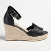 Madison Landry Closed Back Espadrille Wedge Sandal - Black-Madison Heart of New York-Buy shoes online