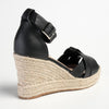 Madison Landry Closed Back Espadrille Wedge Sandal - Black-Madison Heart of New York-Buy shoes online