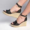 Madison Landry Closed Back Espadrille Wedge Sandal - Black-Madison Heart of New York-Buy shoes online