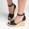 Madison Landry Closed Back Espadrille Wedge Sandal - Black-Madison Heart of New York-Buy shoes online