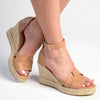 Madison Landry Closed Back Espadrille Wedge Sandal - Nude-Madison Heart of New York-Buy shoes online