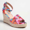 Madison Landry Closed Back Espadrille Wedge Sandal - Pink / Floral-Madison Heart of New York-Buy shoes online