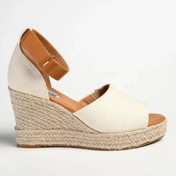 Madison Laura 2 Full Vamp Espadrille Wedge Sandal - Natural / Tan
