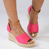 Madison Laura Closed Back Espadrille Wedge Sandal - Fuschia / Tan-Madison Heart of New York-Buy shoes online