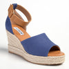 Madison Laura Closed Back Espadrille Wedge Sandal - Navy / Tan-Madison Heart of New York-Buy shoes online