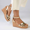 Madison Laurel Fashion Wedge Sandals - Gold-Madison Heart of New York-Buy shoes online