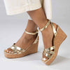 Madison Laurel Fashion Wedge Sandals - Gold-Madison Heart of New York-Buy shoes online