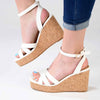 Madison Laurel Fashion Wedge Sandals - White-Madison Heart of New York-Buy shoes online