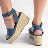 Madison Lauren Espadrille Wedge Sandal - Blue-Madison Heart of New York-Buy shoes online