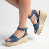 Madison Lauren Espadrille Wedge Sandal - Blue-Madison Heart of New York-Buy shoes online