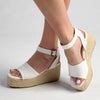 Madison Lauren Espadrille Wedge Sandal - White-Madison Heart of New York-Buy shoes online