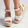 Madison Lauren Espadrille Wedge Sandal - White-Madison Heart of New York-Buy shoes online