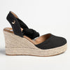 Madison Leena Fashion Wedge Sandals - Black-Madison Heart of New York-Buy shoes online