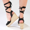 Madison Leena Fashion Wedge Sandals - Black-Madison Heart of New York-Buy shoes online