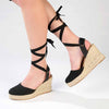 Madison Leena Fashion Wedge Sandals - Black-Madison Heart of New York-Buy shoes online