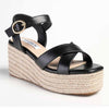 Madison Libby Espadrille Wedge Sandal - Black-Madison Heart of New York-Buy shoes online