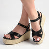 Madison Libby Espadrille Wedge Sandal - Black-Madison Heart of New York-Buy shoes online