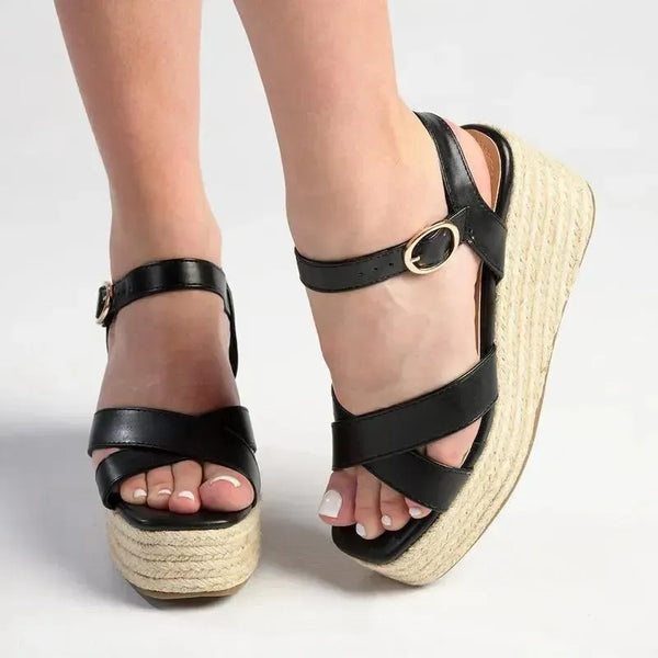 Madison Libby Wedge - Black