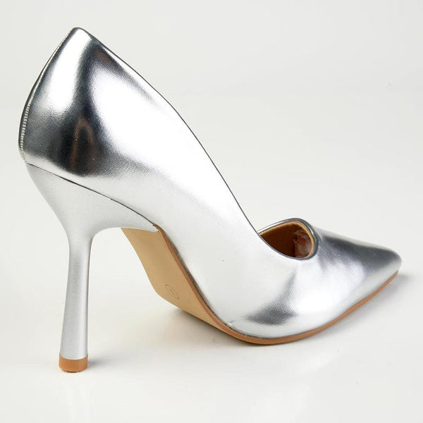 Madison Lila 5 Basic Court Hourglass Heel - Silver-Madison Heart of New York-Buy shoes online