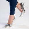 Madison Lila 5 Basic Court Hourglass Heel - Silver-Madison Heart of New York-Buy shoes online
