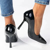 Madison Lila 6 Hourglass Court Heel - Black Patent