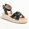 Madison Lilith Crossover Espadrille Sandal - Matt Black-Madison Heart of New York-Buy shoes online