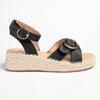 Madison Lilith Crossover Espadrille Sandal - Matt Black-Madison Heart of New York-Buy shoes online