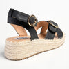 Madison Lilith Crossover Espadrille Sandal - Matt Black-Madison Heart of New York-Buy shoes online