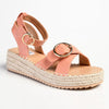 Madison Lilith Crossover Espadrille Sandal - Matt Peach-Madison Heart of New York-Buy shoes online