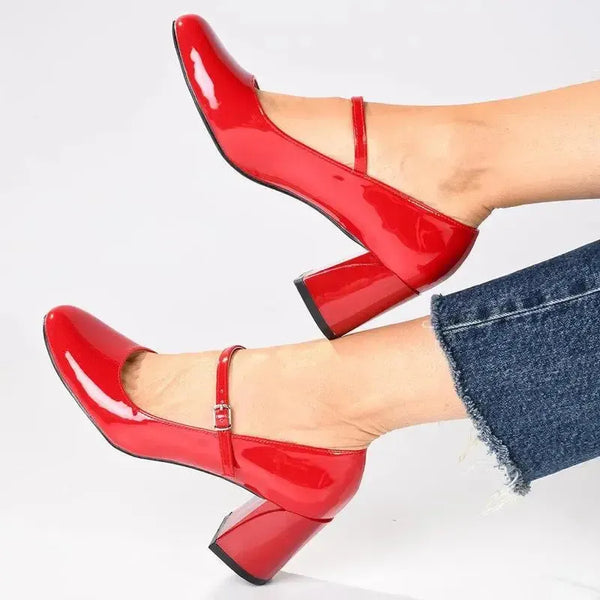 Madison Lorian - Mary Jane Heel - Dark Red