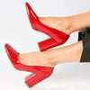 Madison Louise Block Heel Court - Dark Red
