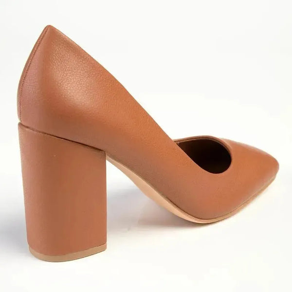 Madison Louise Block Heel Court - Tan